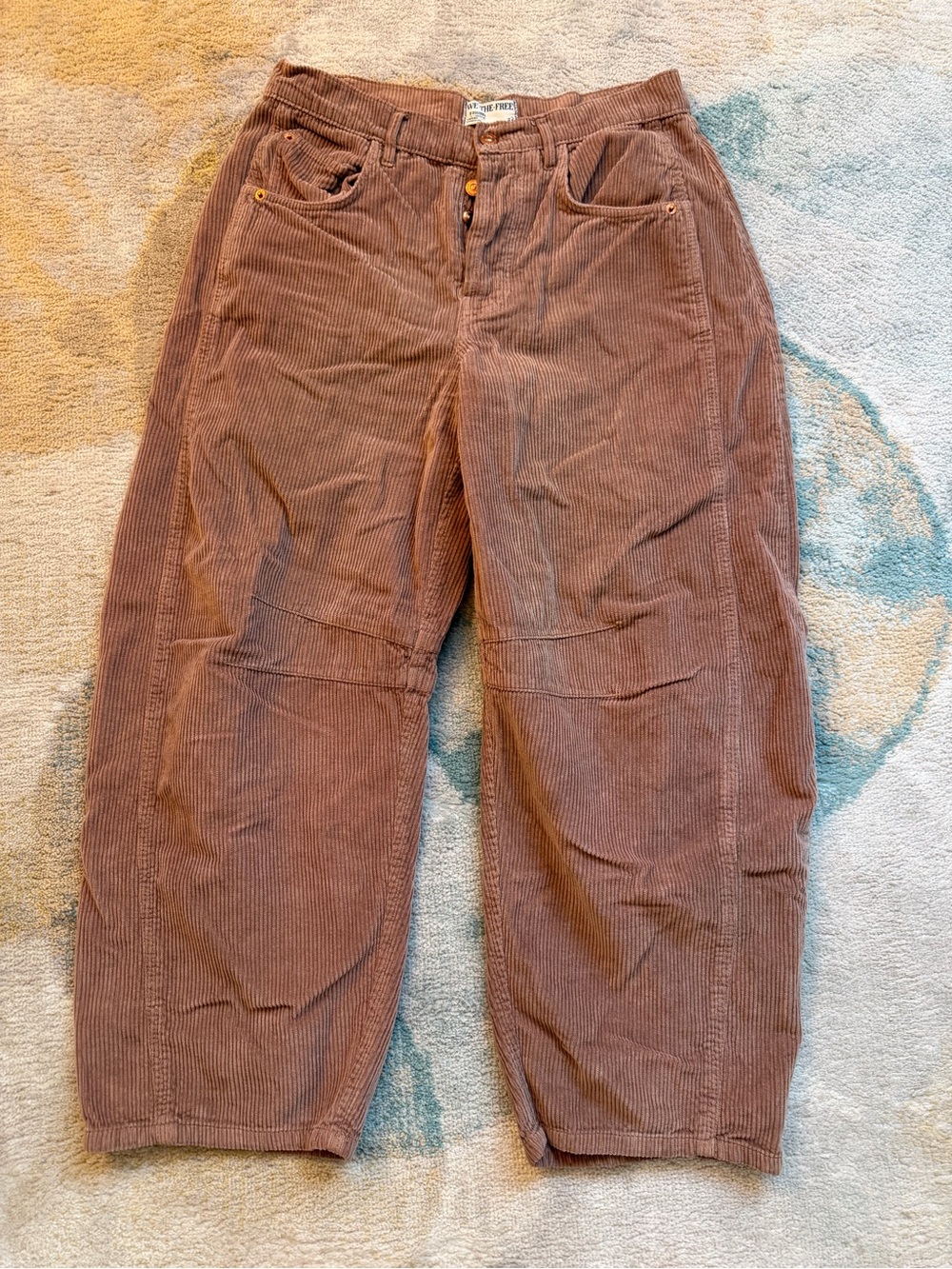 Free People Good Luck Corduroy Barrel Jeans